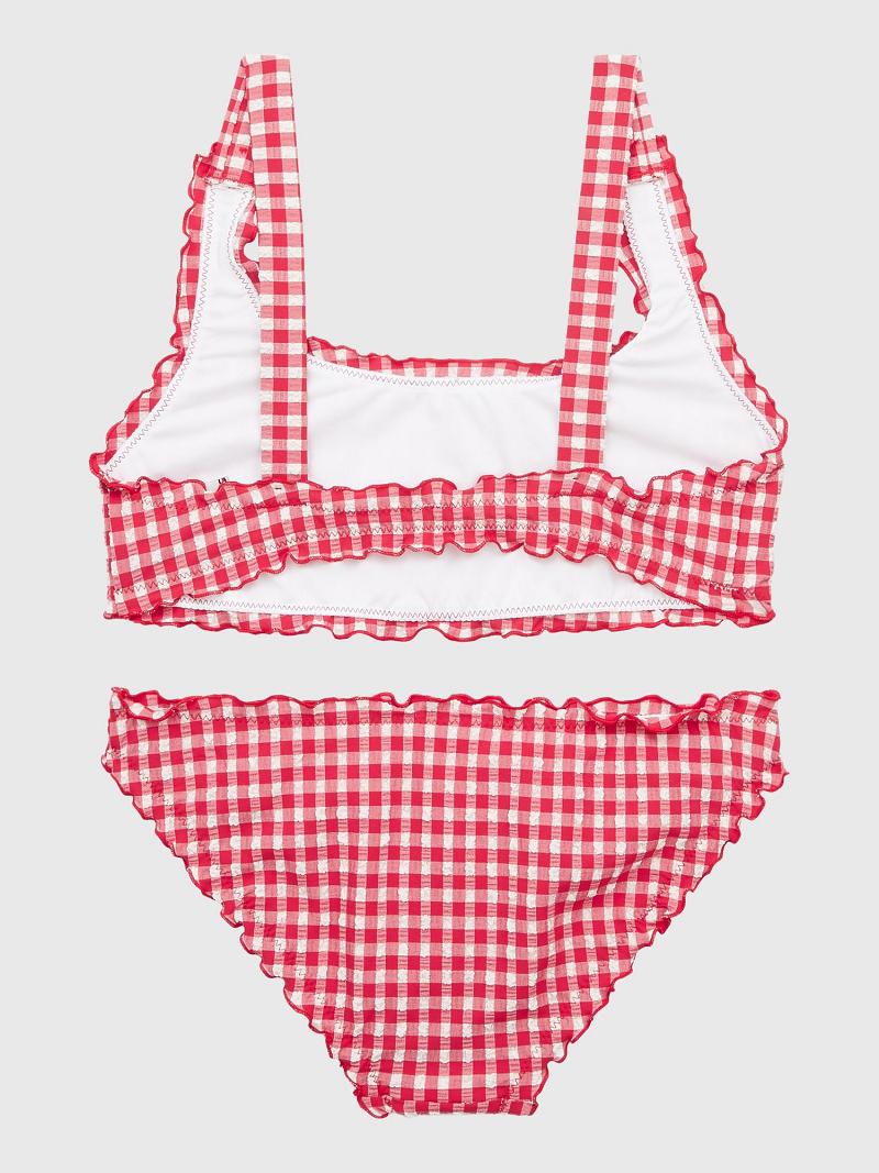 Lány Tommy Hilfiger Gingham Bralette Set Úszóruhák Piros | HU 1904ILH